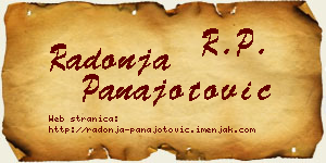 Radonja Panajotović vizit kartica